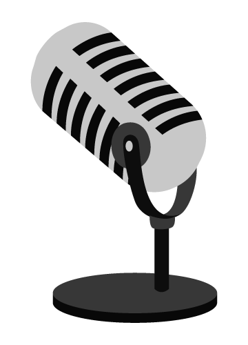 Podcast microphone pointing left